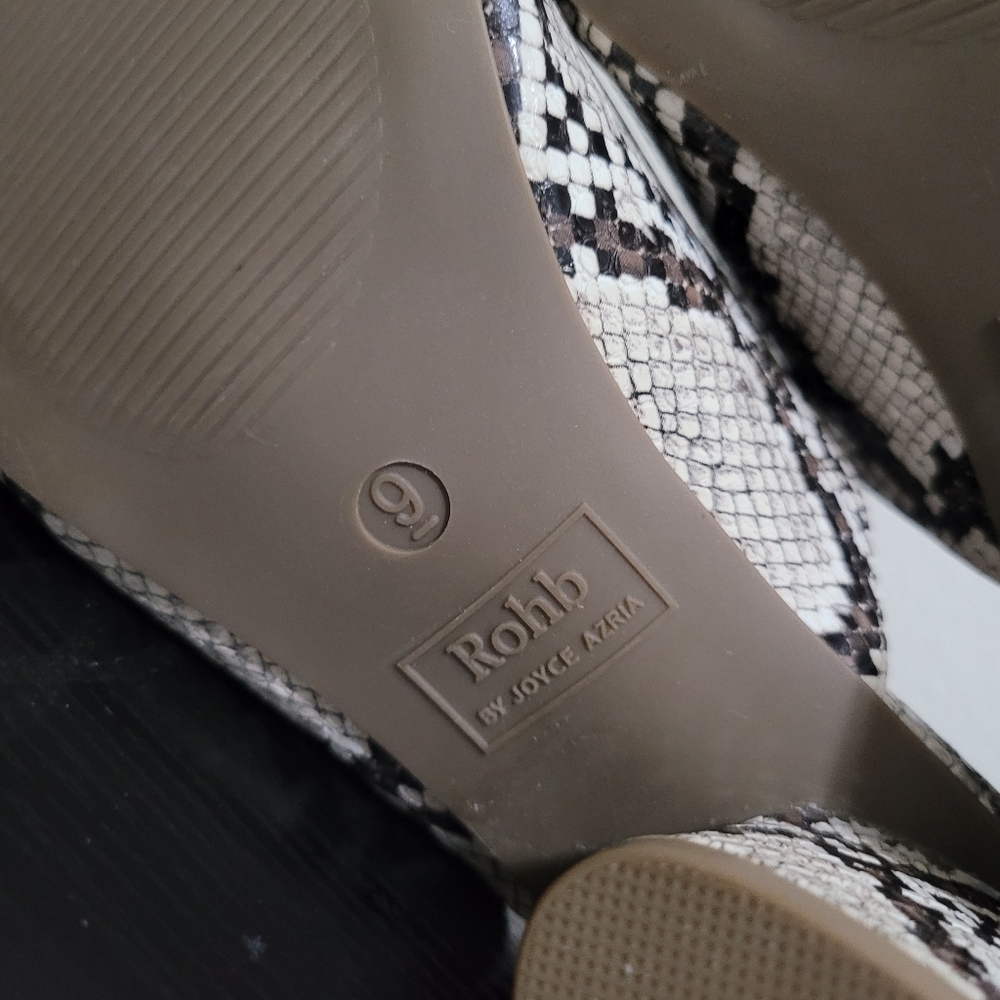 ROHB Willow Cream and Black Mules with Wedge Heel - Picture 10 of 12